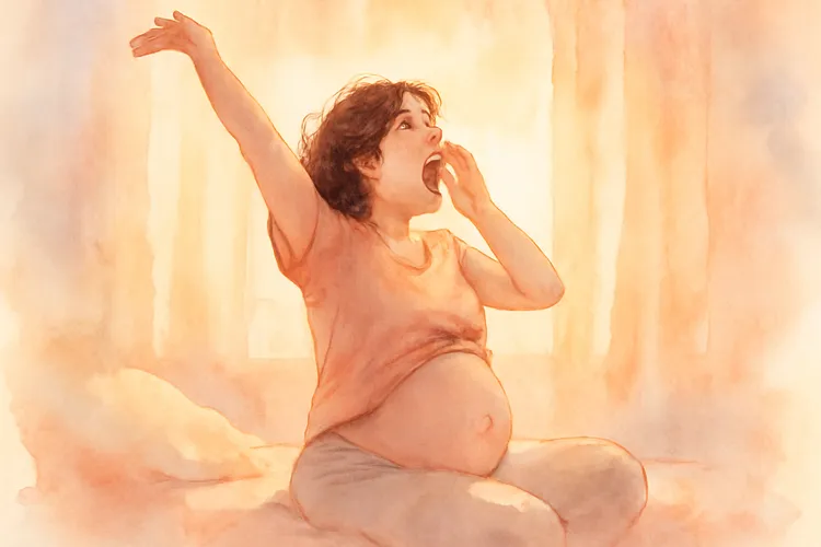 18 weken zwanger: je baby gaapt en rekt zich uit